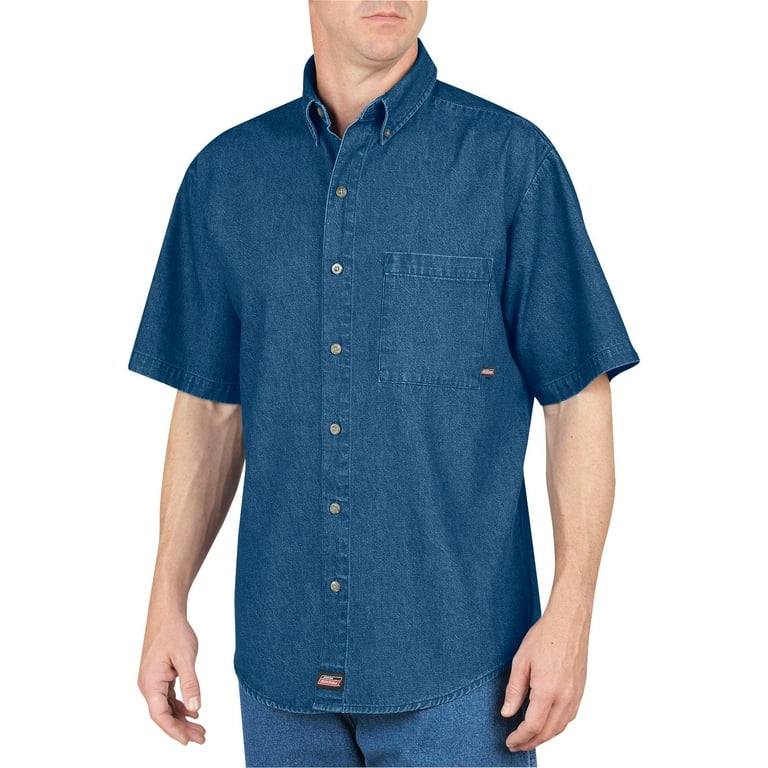 Genuine Dickies Mens and Big Mens Short Sleeve Denim Shirt Walmart