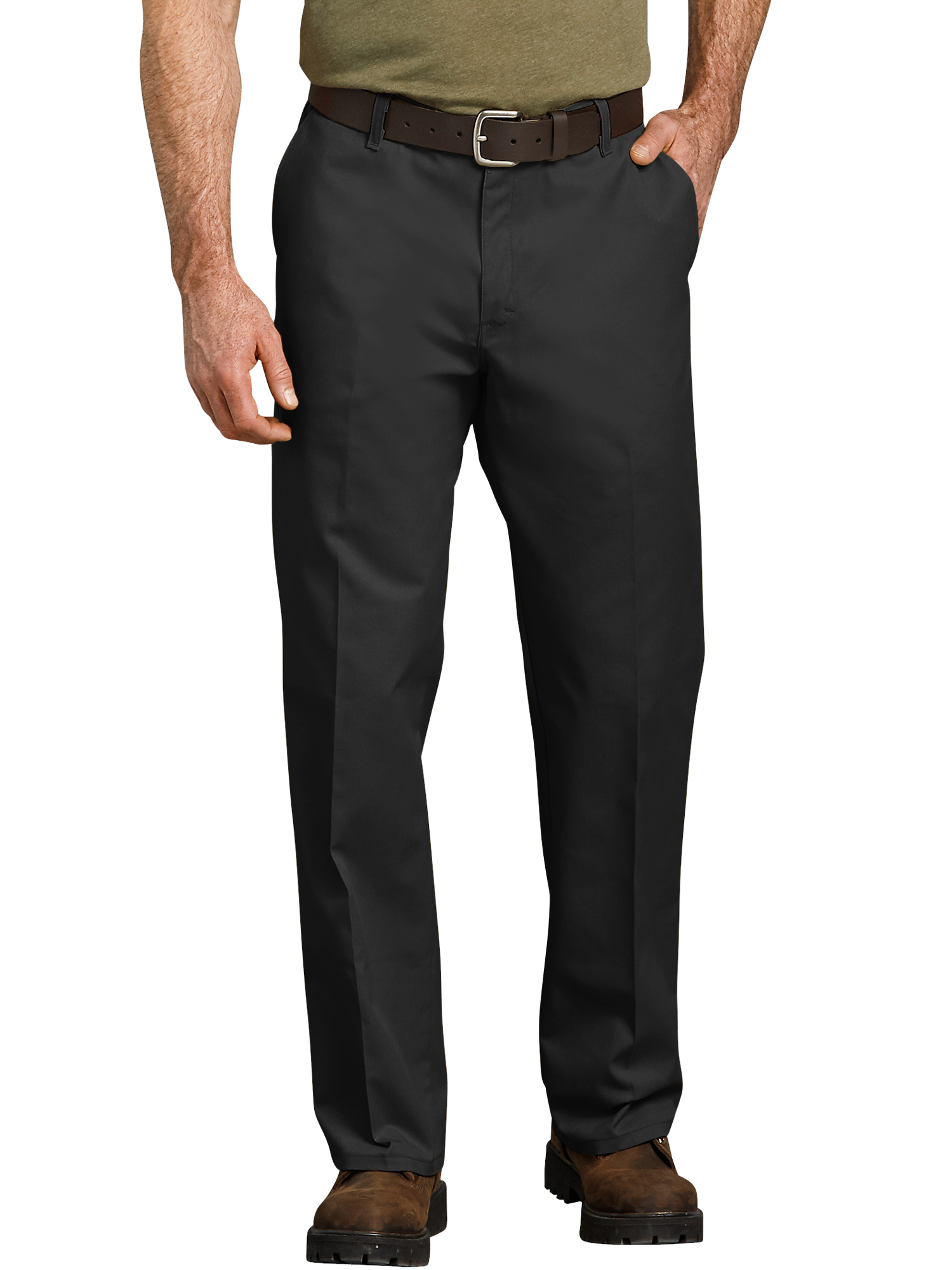 Men's Relaxed Fit Straight Leg Flat Front Flex Work Pant