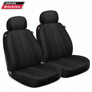 Genuine Dickies 2-Piece Quincy Pro-Grade Seat Covers for Cars, Trucks, and SUVs, Black
