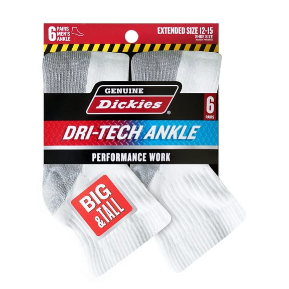 Genuine Dickies Quarter Socks, 6 Pack