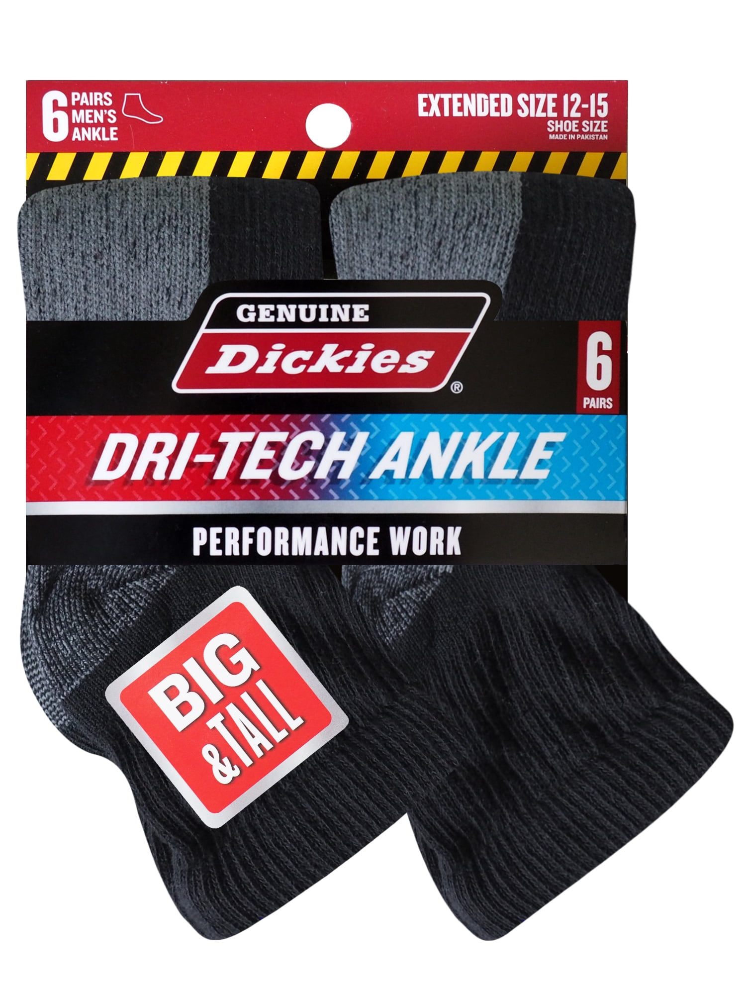 Genuine Dickies Quarter Socks, Pack, Men's, Size: Shoe 12-15, Black