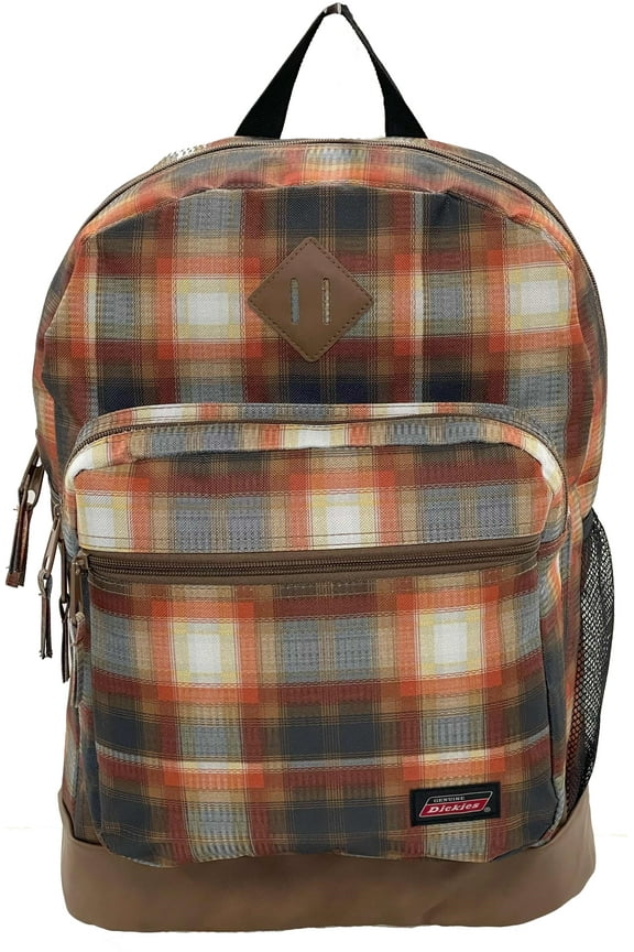 Unisex Varsity 17" Laptop Backpack Vintage Plaid Brown
