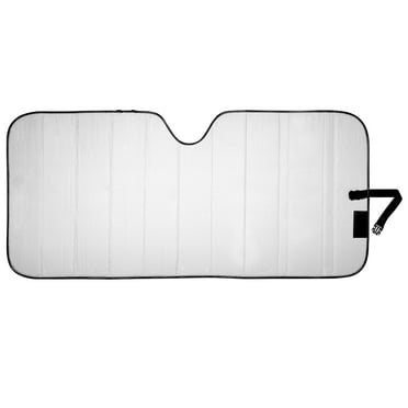 Genuine Dickies White with Black Trim Accordion Auto Sunshade, 41303WDI