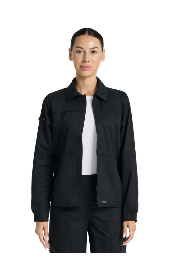 Women's Collared Zip Scrub Jacket