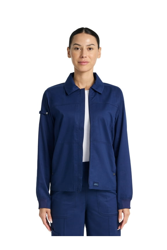 Women's Collared Zip Scrub Jacket