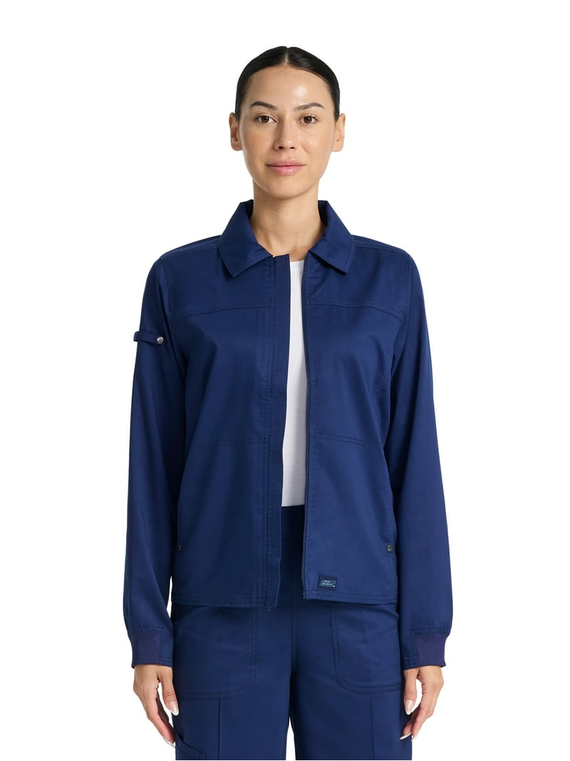 Genuine Dickies Women's Collared Zip Scrub Jacket