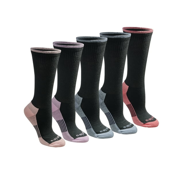Genuine Dickies Women's Dri-Tech Crew Socks, 5-Pack