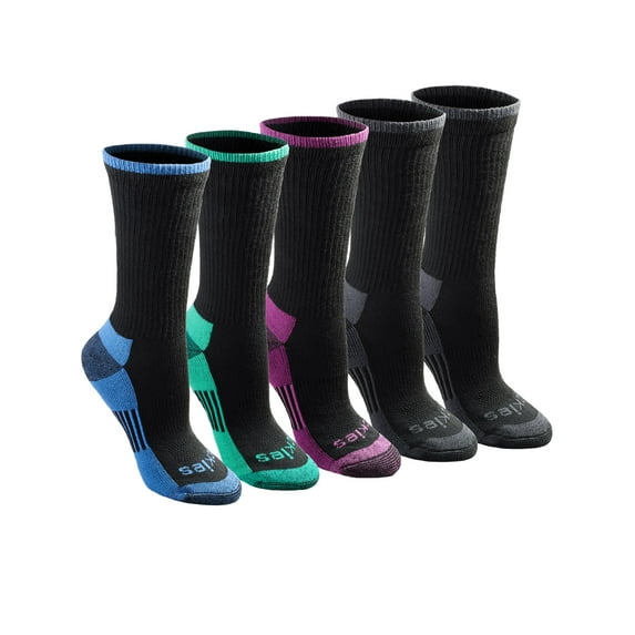 Genuine Dickies Women's Dri-Tech Crew Socks, 5-Pack