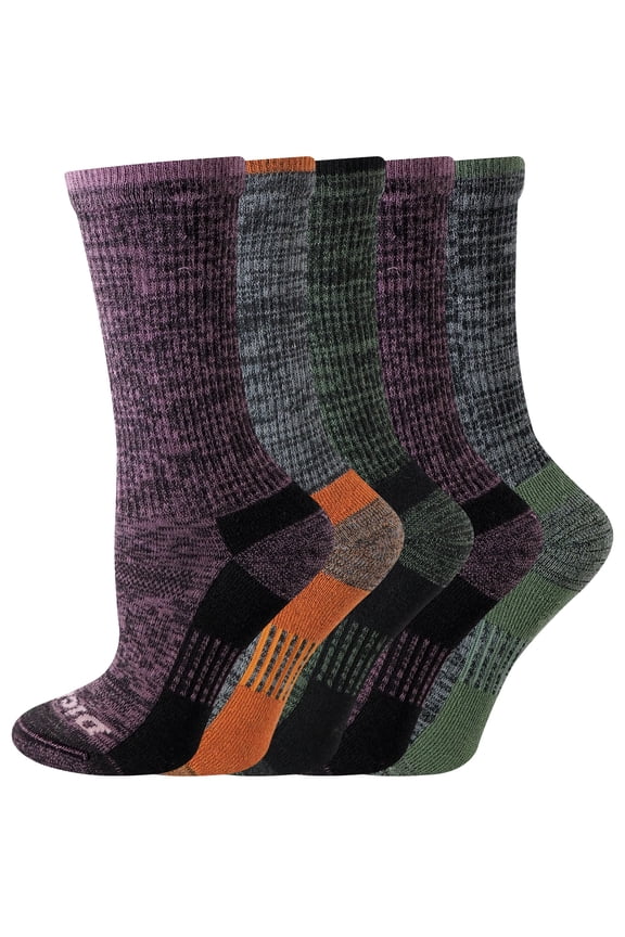 Genuine Dickies Women's Dri-Tech Free Run Crew Socks, 5-Pack