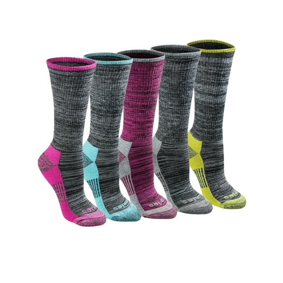 Genuine Dickies Women's Dri-Tech Free Run Crew Socks, 5-Pack