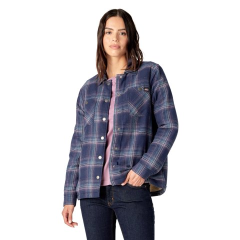 Genuine Dickies Women's Sherpa Lined Flannel Shirt Jacket