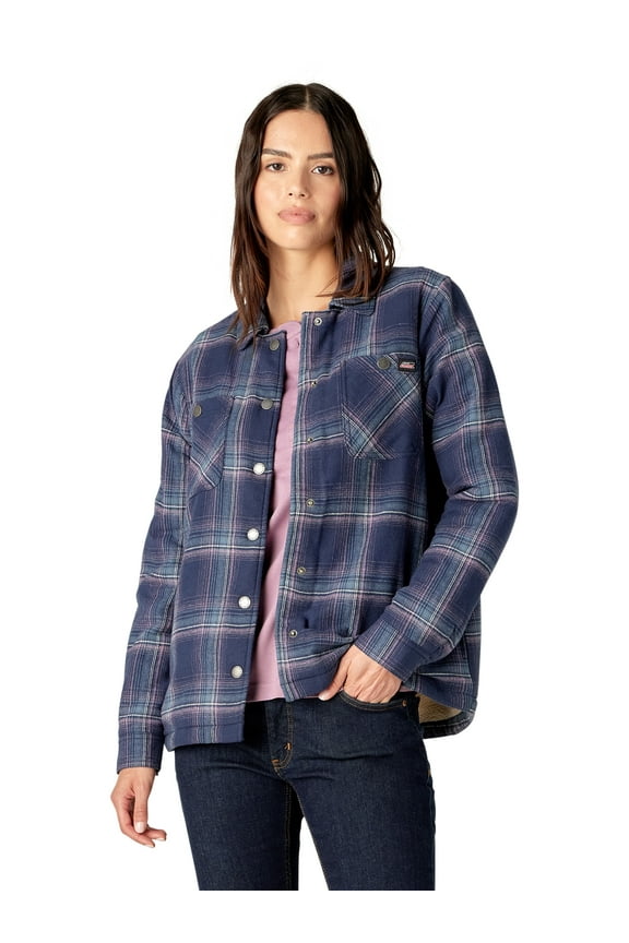 Women's Sherpa Lined Flannel Shirt Jacket