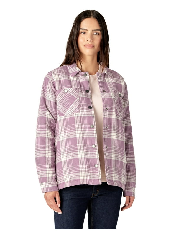 Genuine Dickies Women's Sherpa Lined Flannel Shirt Jacket