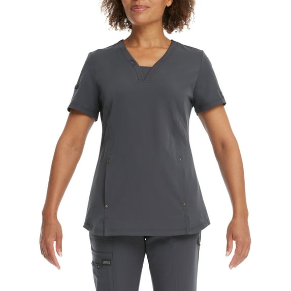 Genuine Dickies Women’s Stretch Twill V-Neck Rib-Knit Trim Scrub Top