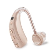 HIBRIQ Digital Hearing Aid for Seniors, Rechargeable, Multi-Level Volume Control, 16-Channel, 4-Mode, Single, Beige