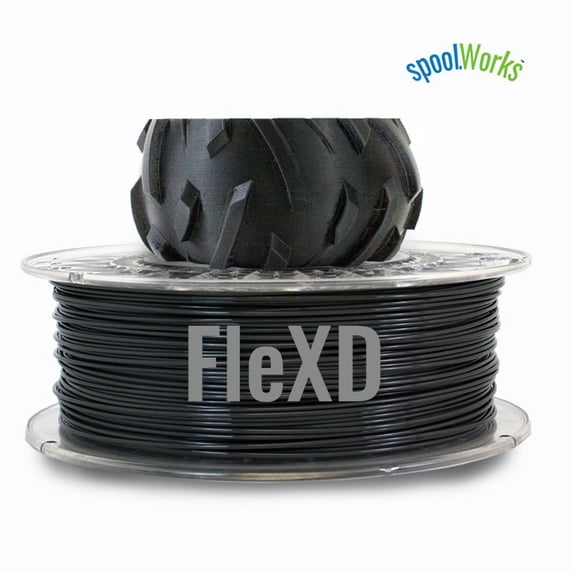 Genuine E3D spoolWorks FleXD Semi-flexible TPU Filament - 2.85mm, 500g, Basic Black20