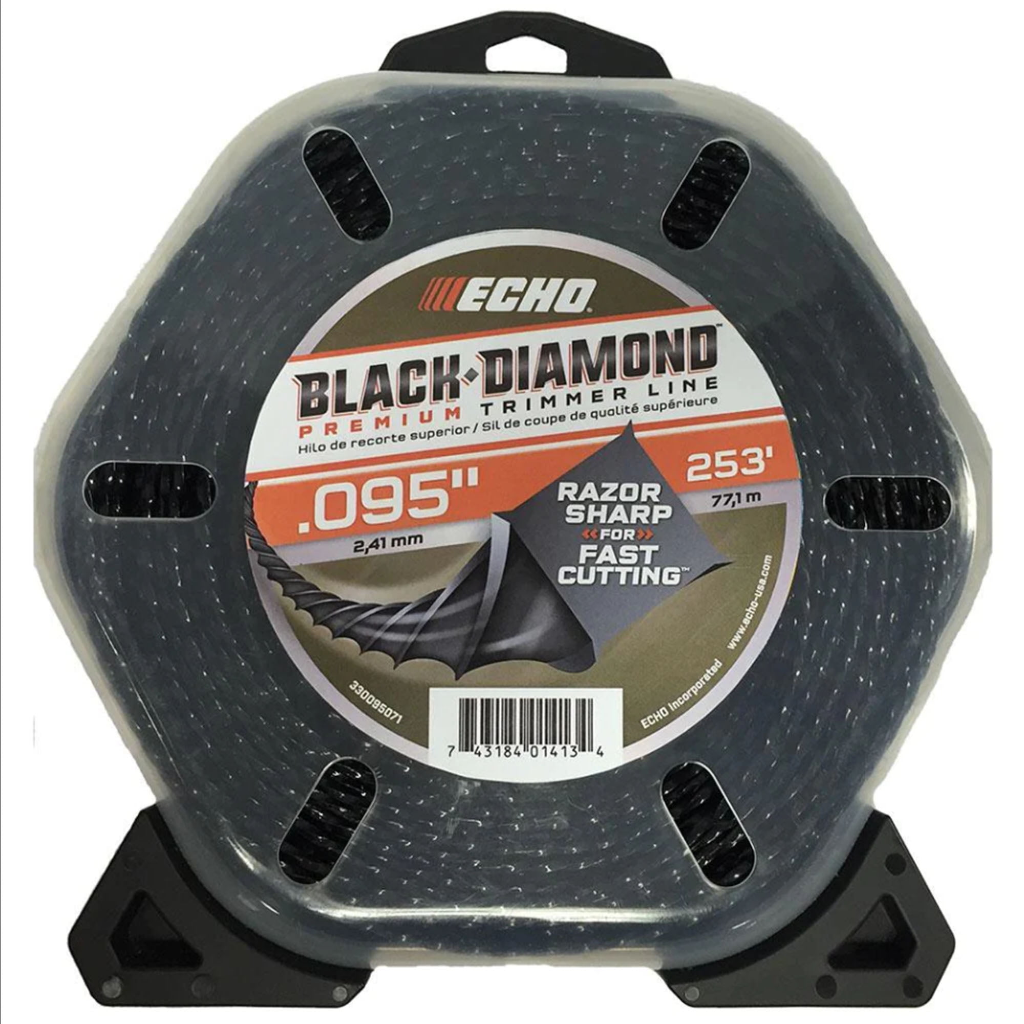 Genuine ECHO .095(253 ft) Black Diamond Trimmer Line for Gas Powered  Trimmer Heads / 330095071
