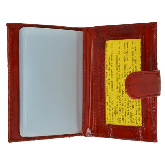 Genuine Eel Skin Credit Card Case with Snap Closure E 570
