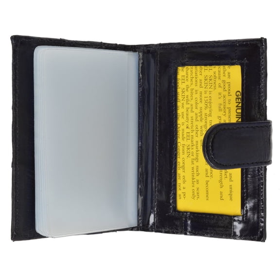Genuine Eel Skin Credit Card Case with Snap Closure E 570