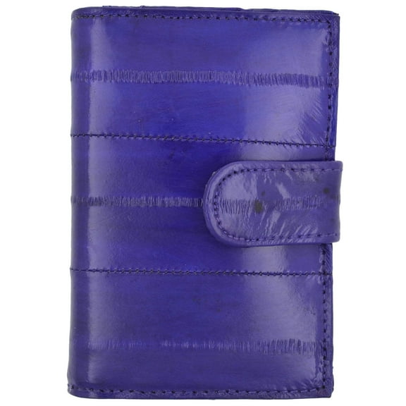 Genuine Eel Skin Credit Card Case with Snap Closure E 570
