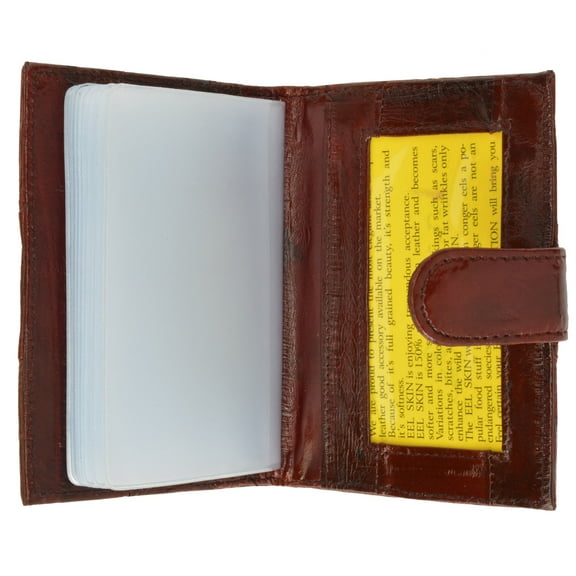 Genuine Eel Skin Credit Card Case with Snap Closure E 570