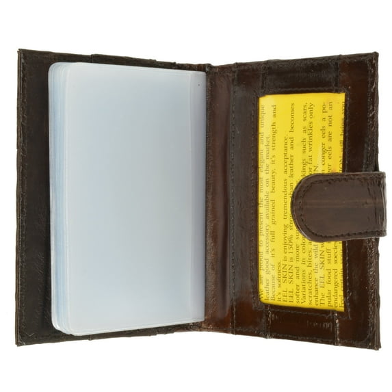 Genuine Eel Skin Credit Card Case with Snap Closure E 570