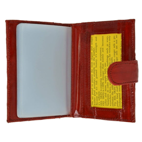 Genuine Eel Skin Credit Card Case with Snap Closure E 570