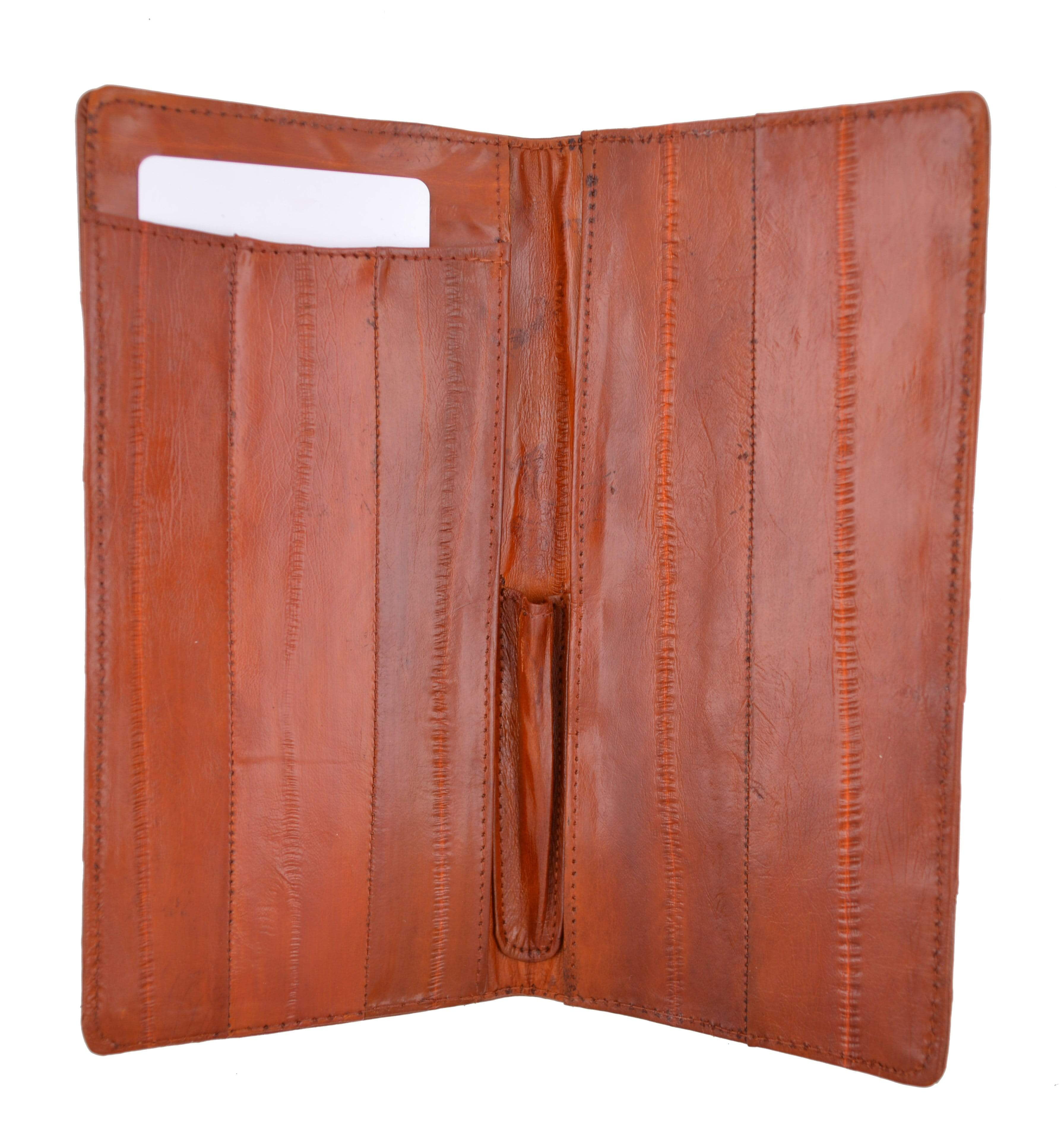 Genuine Eel Skin Leather Basic Checkbook Cover E 529 - Walmart.com