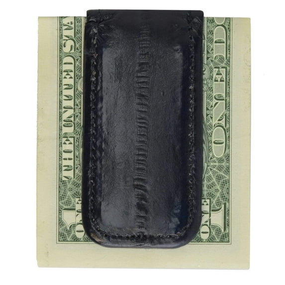 Genuine Eel Skin Leather Men's Strong Magnetic Money Clip Money Holder