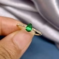 thumbnail image 1 of Genuine Emerald Ring 14k Solid Gold Ring Dainty Pear Cut Emerald Ring Art Deco Ring Natural Emerald Ring Gift For Her Gift For Mom, 1 of 5