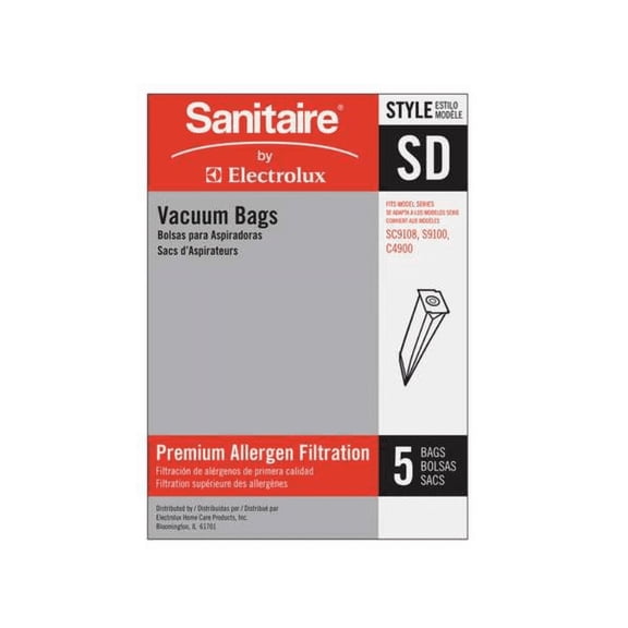 Eureka Sanitaire Style SD Premium Allergen Upright Vac Paper Bags (6pk-30 Bags) # 63262B10