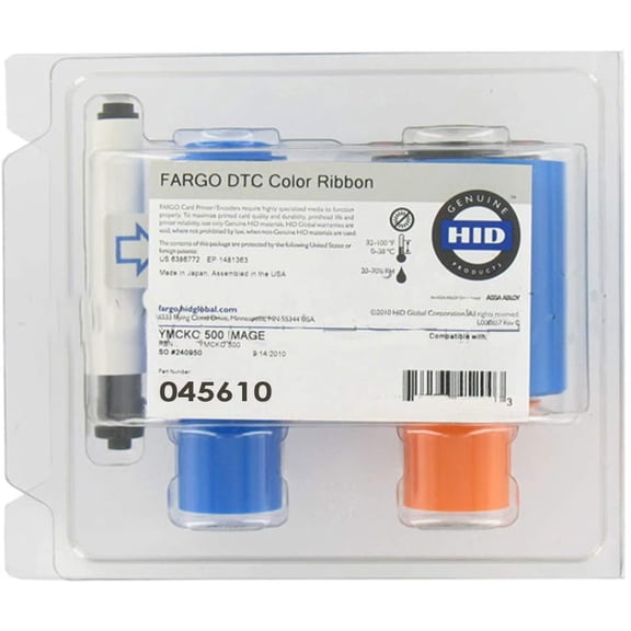 Genuine Fargo YMCKO Color Ribbon 45610 for Fargo DTC1500 Printer