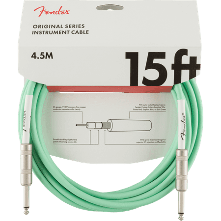Genuine Fender 15 Foot Original Series Instrument Cable - Surf Green #0990515058