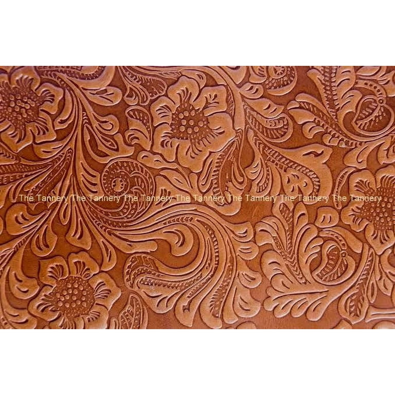 Genuine Finished Floral Embossed Textured Leather Sheets for Crafts Full  Grain Buffalo Leather Tooling Leather Crafts Tooling Sewing Hobby Workshop  Crafting Leather Hides - 10x10 Inches 