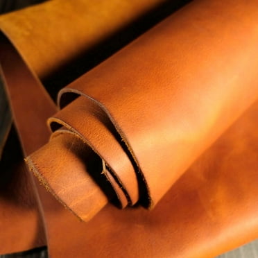 Genuine Finished Leather Sheets for Crafts Full Grain Buffalo Leather Tooling Leather Crafts Tooling Sewing Hobby Workshop Crafting Leather Hides Bourbon Brown- 10x10 Inches