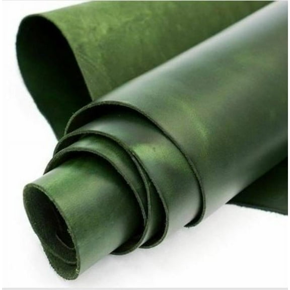 Genuine Finished Leather Sheets for Crafts Full Grain Buffalo Leather Tooling Leather Crafts Tooling Sewing Hobby Workshop Crafting Leather Hides Green Color - 12x12 Inches
