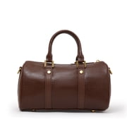 Genuine First Layer Cowhide Women's Lychee & Wrinkled Texture Cylinder Handbag & Shoulder Bag
