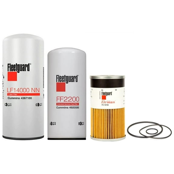 Genuine Fleetguard - Cummins Filtration Maintenance Filters Kit For Cummins LF14000NN - FF2200 - FS19729
