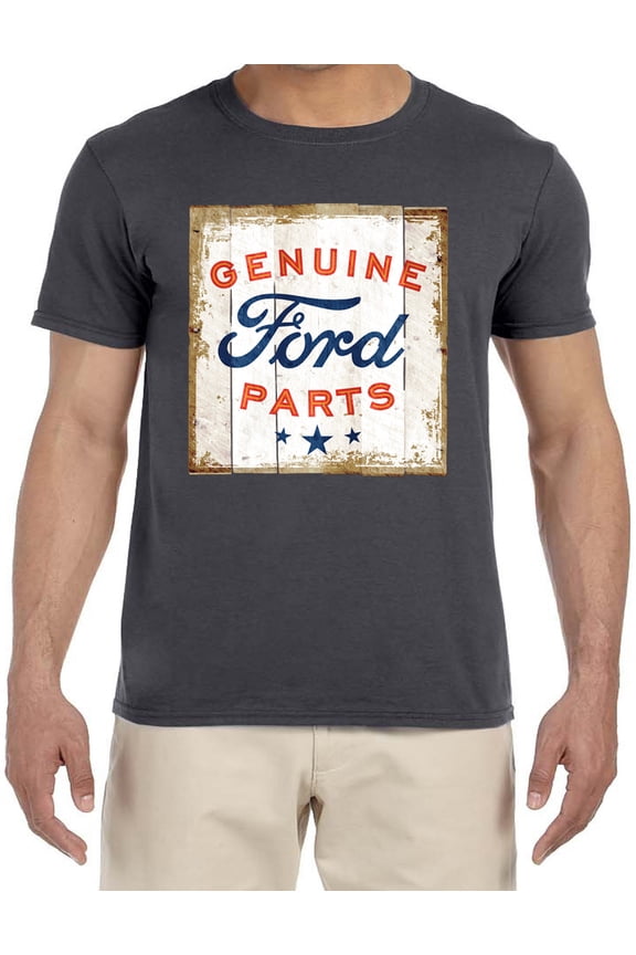Genuine Ford Parts Sign T-shirt Mens Graphic Tees Short Sleeve Gray