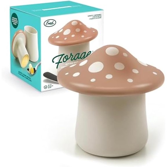 Genuine Fred FORAGE Mushroom Butter Storage Container, Unique Kitchen Accessory for Storing and Serving Butter, Fun and Functional Design