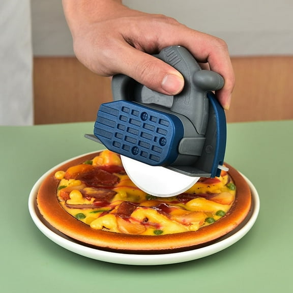 Genuine Fred PIZZA BOSS 3000, Circular Saw Stainless Steel Pizza Wheel, Great Gift For Guys And Pizza Lovers, Easy To Clean With Removable Shield - White Elephant Gift - Fun Kitchen Gadget