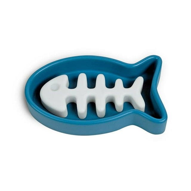 Genuine Fred Slow Food, YPF5 Slow Feeder Cat Bowl, Fish