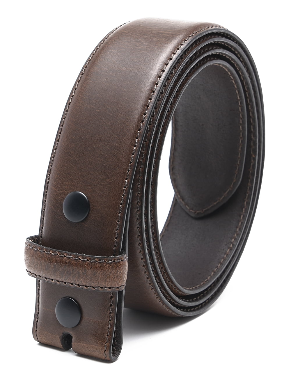 Genuine Full Grain Leather Belt Strap without Belt Buckle 