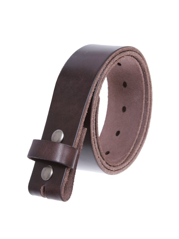 Genuine Full Grain Leather Replacement Belt Strap with Snaps on 1-1/2"(38mm) Wide