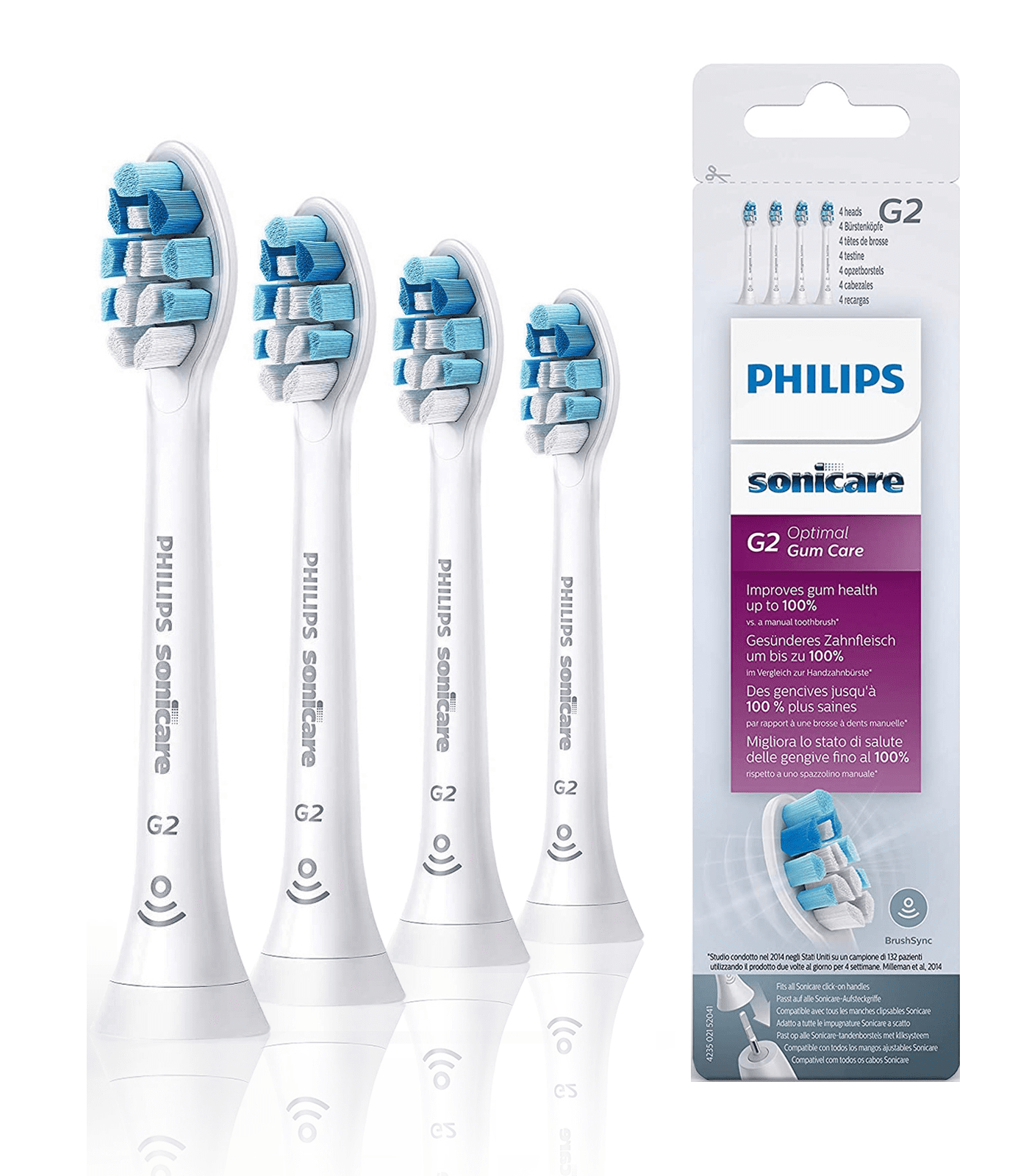 Genuine G2 Optimal Gum Care Toothbrush Heads, 4 Pack, Compatible with