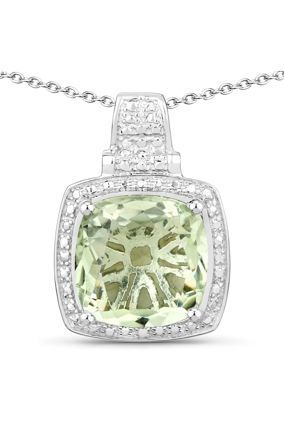 Genuine Green Amethyst Bold Pendant Necklace