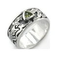 thumbnail image 1 of Genuine Green Moldavite Meteor Celtic Knot Dragon Sterling Silver Ring, 1 of 4