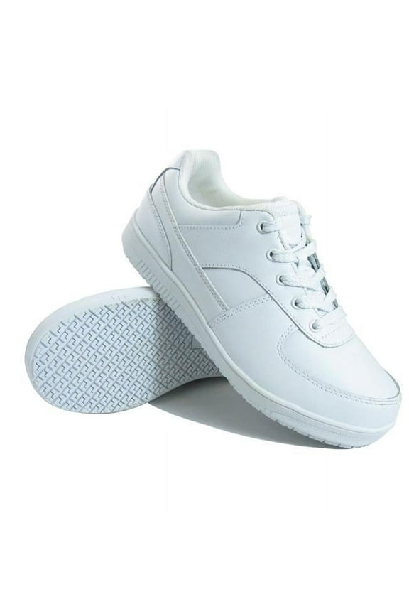 215 Womens Slip-Resistant Athletic Work Shoes - White - Wide