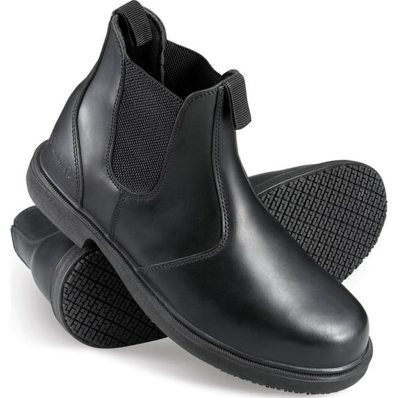 Genuine Grip 7141-10W Mens Slip-Resistant Twin Gore Wide Work Boot Black - Size 10