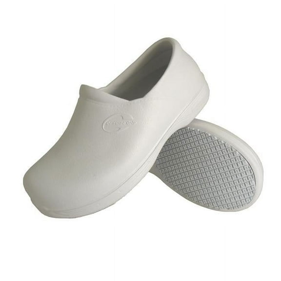 Genuine Grip 3805-7M Mens Slip-Resistant Injection Clogs, White - Size 7